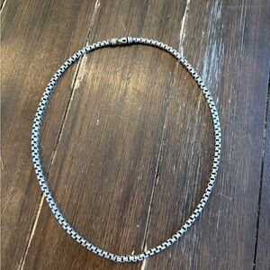 David Yurman Silver Box Chain Necklace